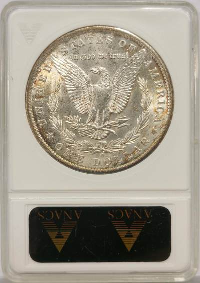 博洋堂世界钱币拍卖第150期（全场包邮） ANACS MS62 美国1885年摩根银币O版，原汁原味老包浆，状态极佳，低评，ANACS绝版经典小白盒，盒子本身就是古董级别的收藏品。