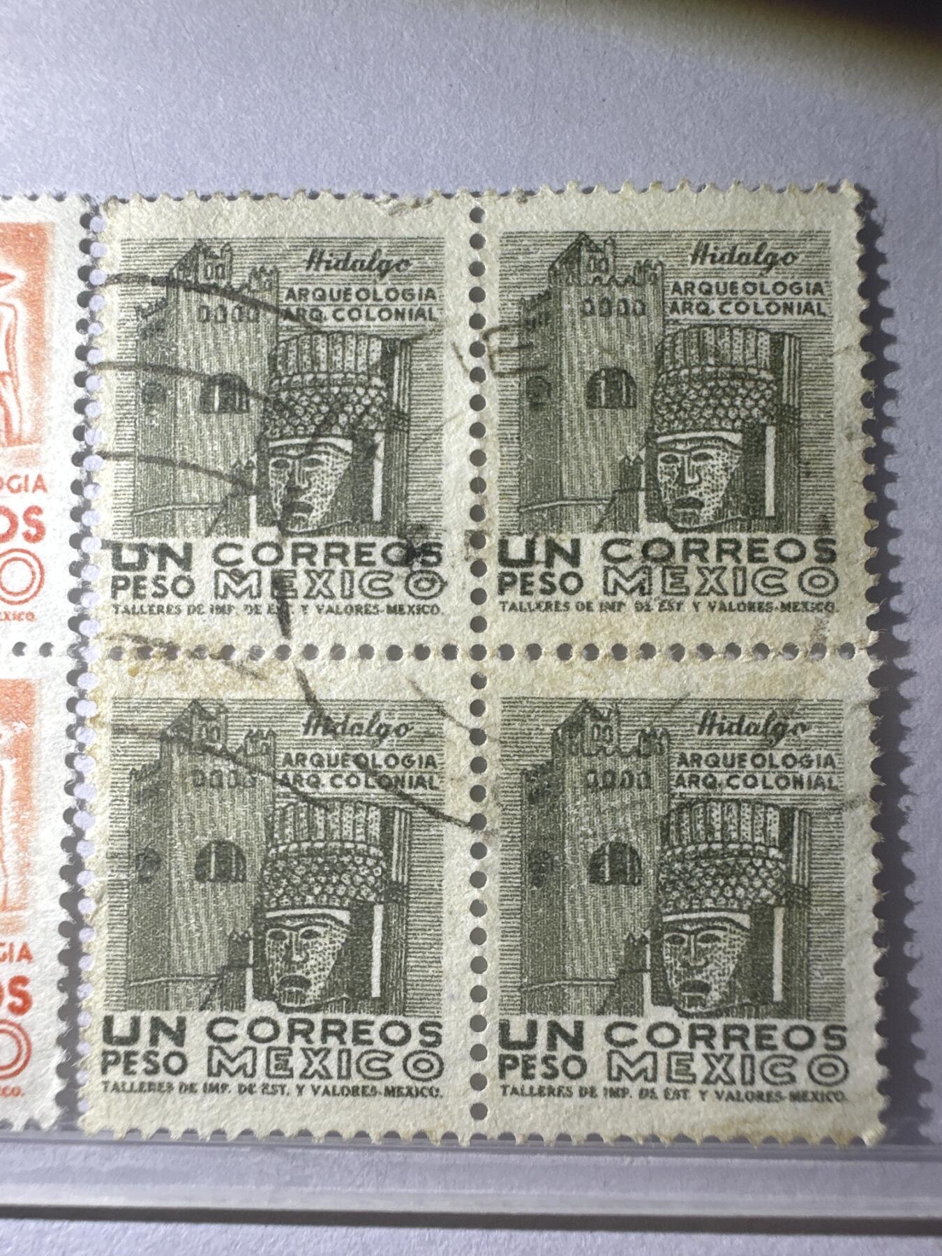 12.6邮票专场 墨西哥信销四连方*2