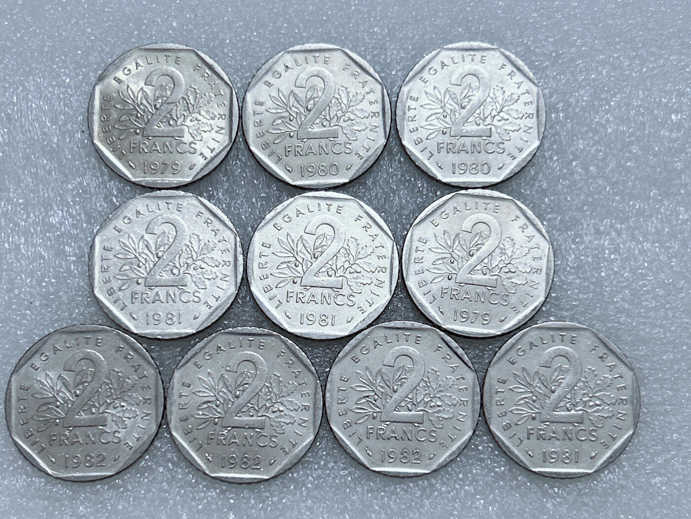 第一海外回流一元起拍收藏 散集专场  第275期 法国2法郎硬币 10枚