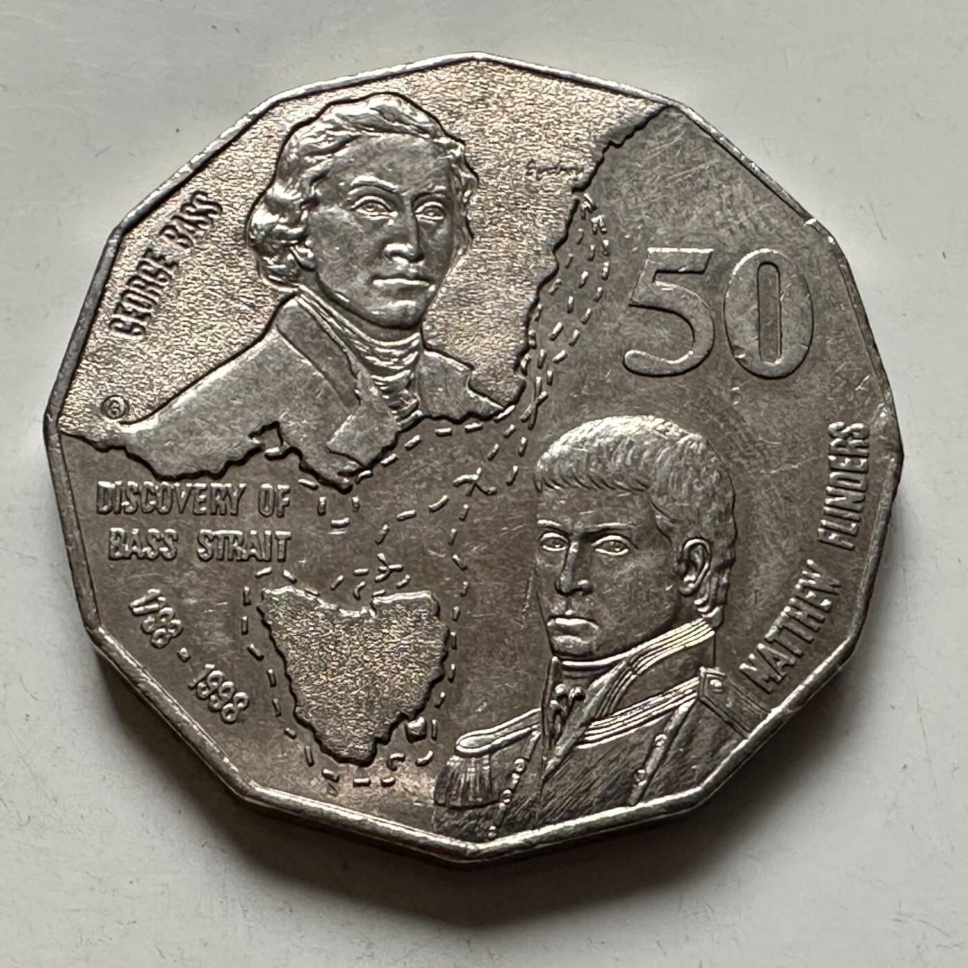 🌹外币初藏🌹🐯2025年第136场  每周二四六晚8️⃣点 接代拍 澳大利亚1998年五十分纪念币 c