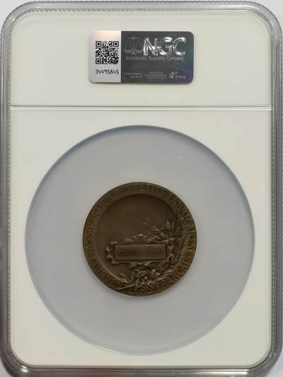 博洋堂世界钱币拍卖第150期（全场包邮） NGC MS65 冠军分！法国小商品协会会员纪念，1920年左右50mm大型章，加大盒子，超高分细节无敌感人！