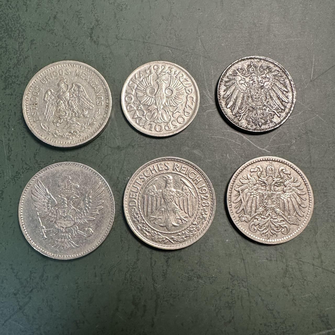 蒂克钱币-第49场 外国硬币散币场 鹰 图案硬币 6枚