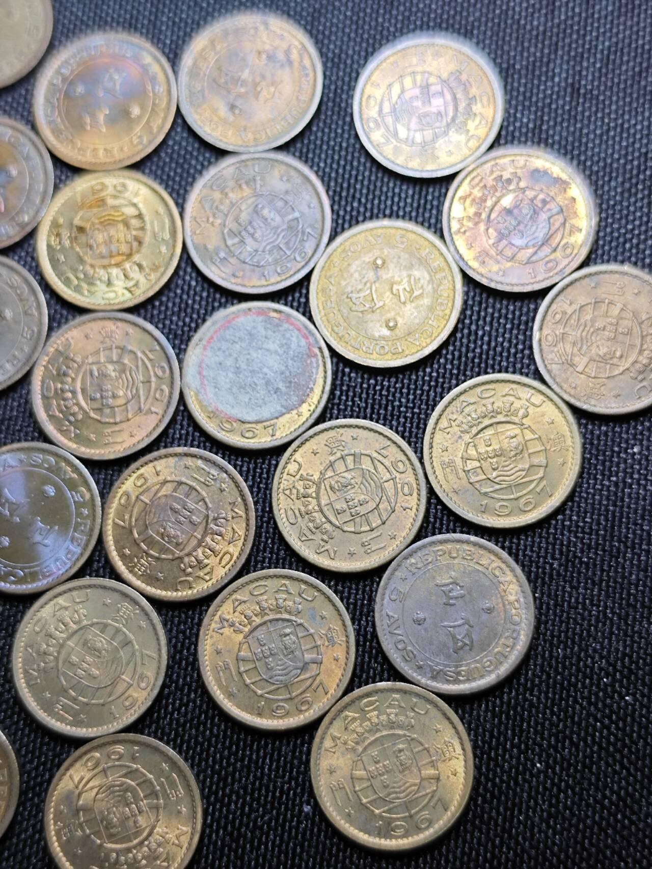 KK钱币收藏小铺 （套币 好品/批量散币 银币）专场  2月预留时间 周末发货  澳门5仙铜币一组37枚