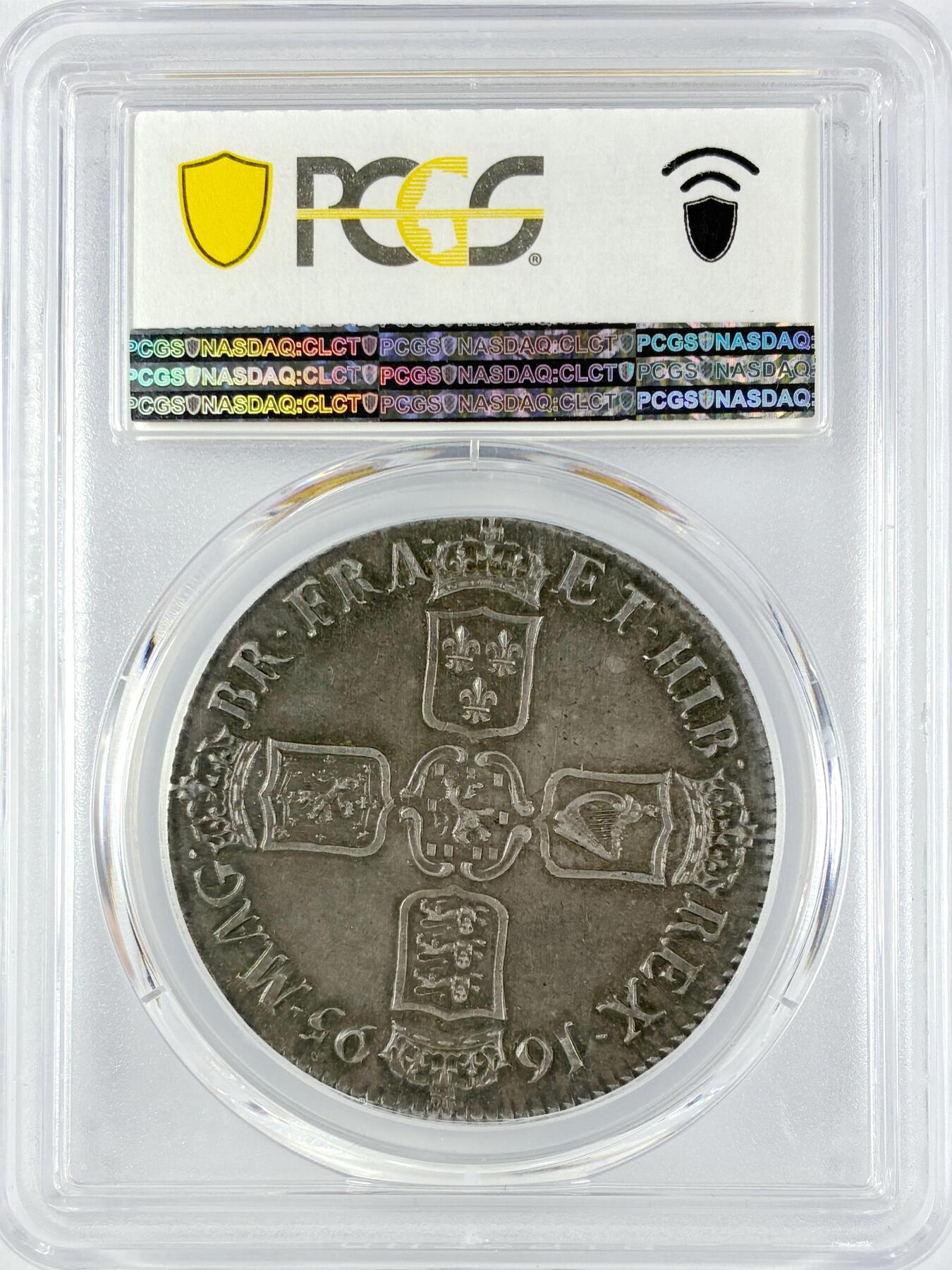 【雨安】【直播拍卖】【世界币章119期-评级币】2025-12-06 周六 19:30 保真 [评级欧洲] Great Britain 英国 1克朗 1695年 威廉三世  PCGS-AU58