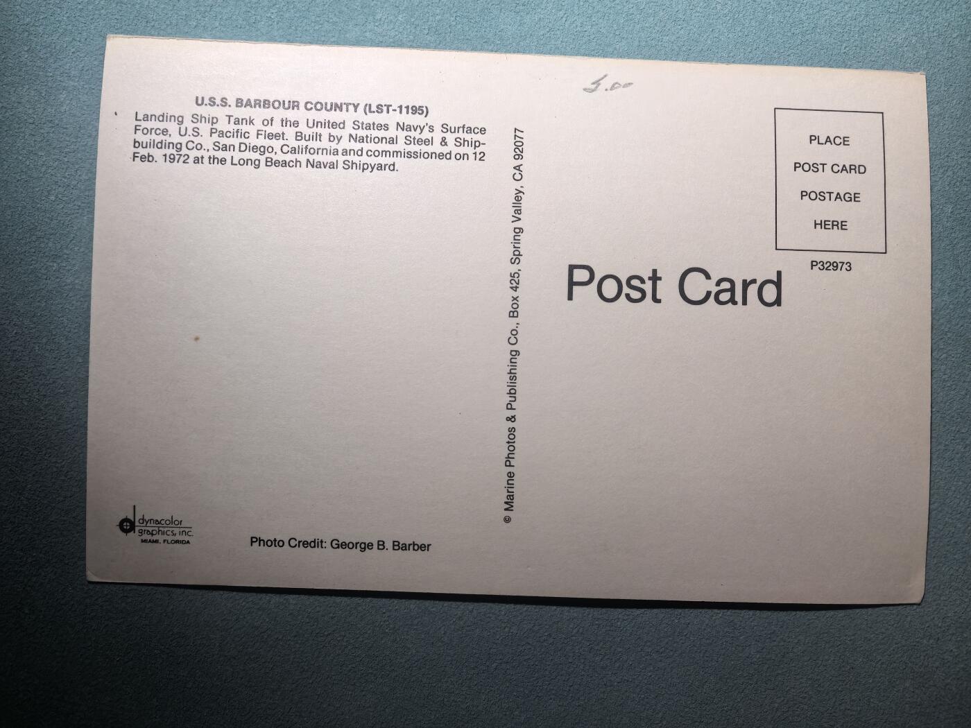 盛世勋华——号角文化勋章邮票专场拍卖第291期 美国冷战时期军舰专题明信片 巴布尔号登陆舰