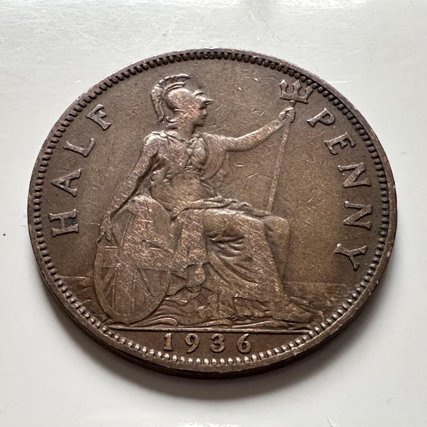 🌹外币初藏🌹🐯2025年第136场  每周二四六晚8️⃣点 接代拍 英国1936年1/2便士