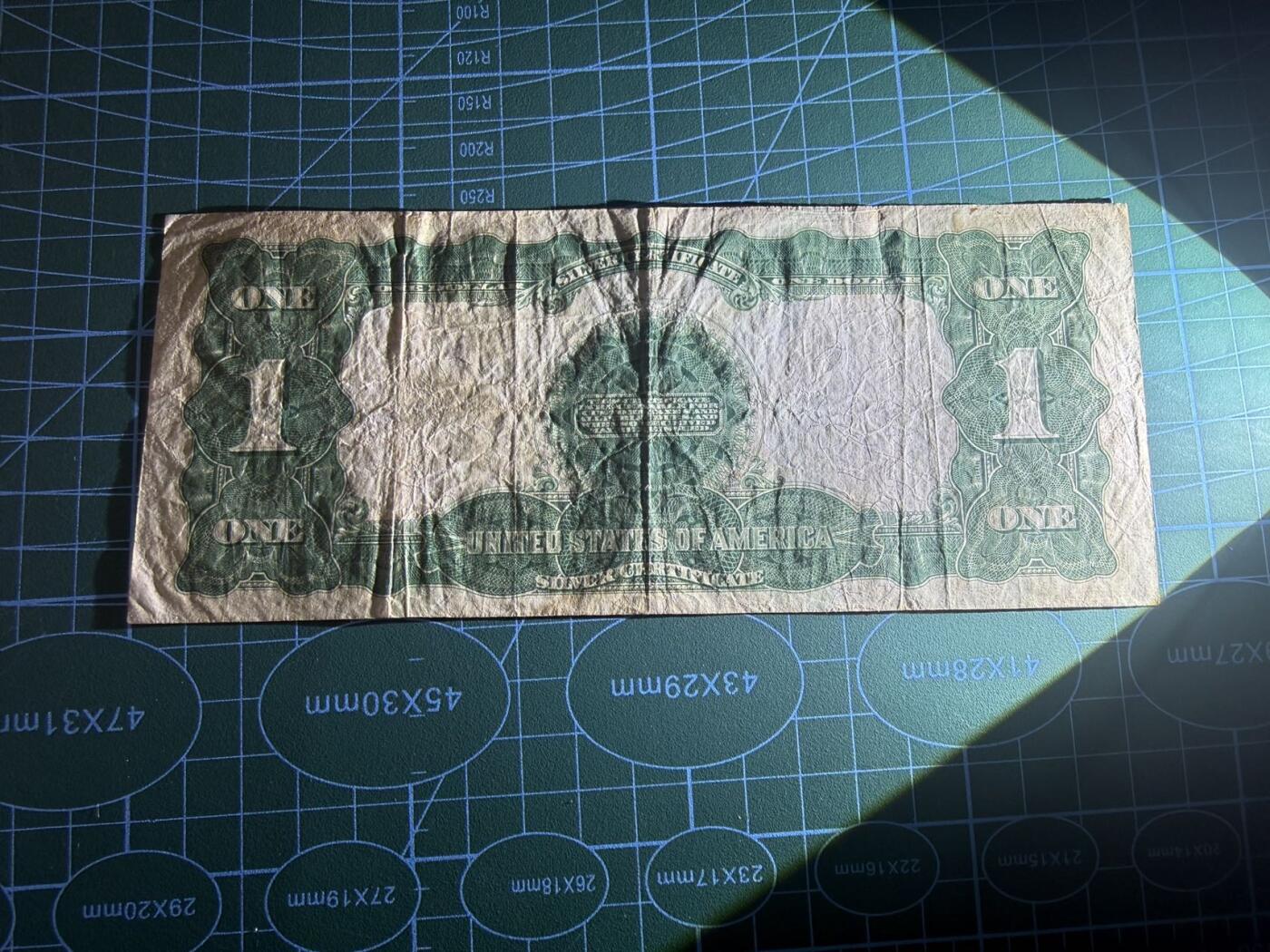 【炜奕收藏】，第五十二期 1899年美国大黑鹰1美元，品相如图，大票幅