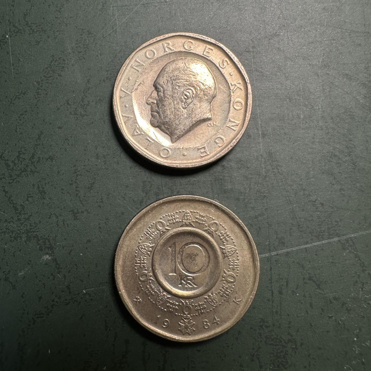 蒂克钱币-第49场 外国硬币散币场 挪威 1983/1984年 10克朗 硬币