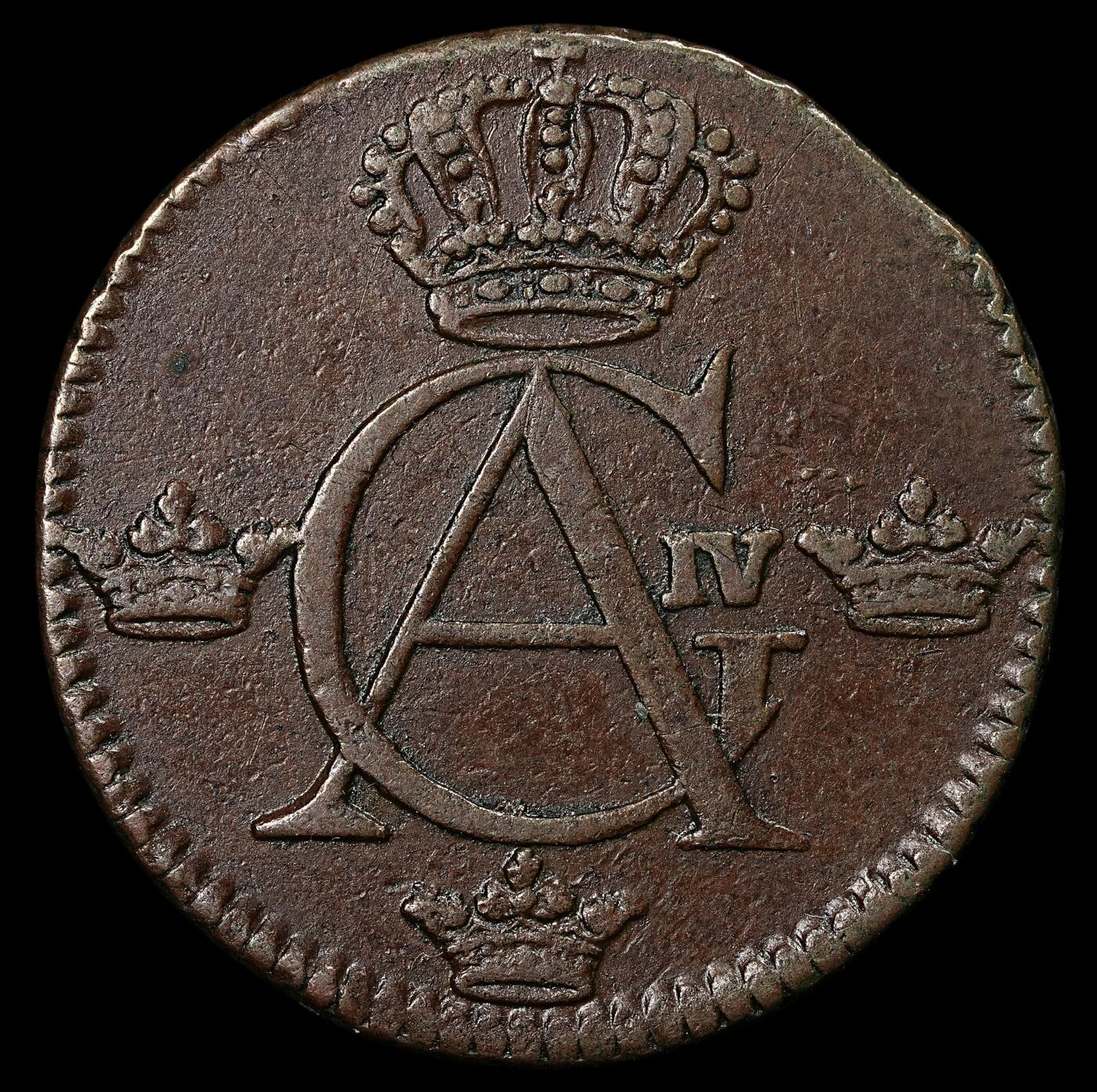 修遠堂世界钱币第九十六期 1803年瑞典1/4 SKILLING铜币 6.91g