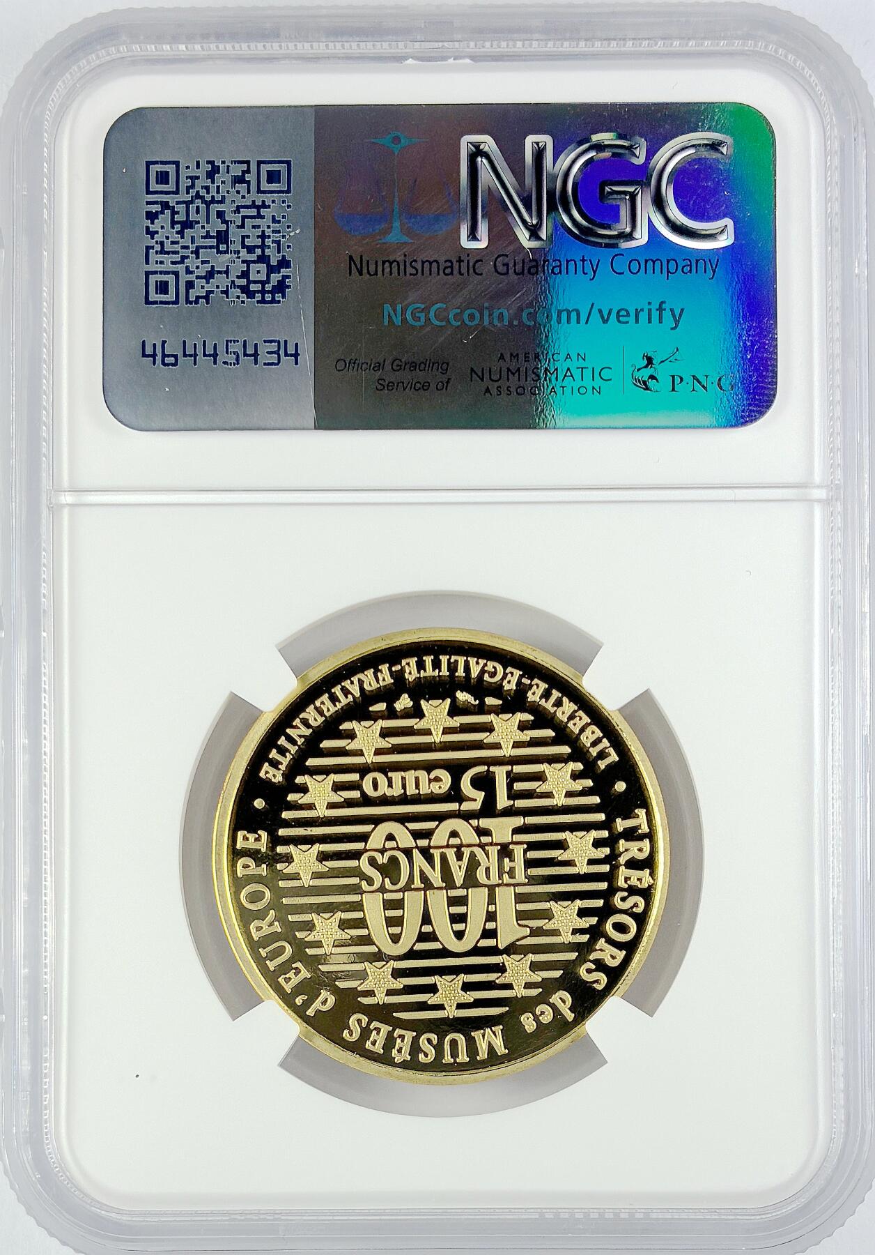 【雨安】【直播拍卖】【世界币章119期-评级币】2025-12-06 周六 19:30 保真 [金币] France 法国 100法郎 1996年 名画安格尔的《泉》 NGC-PF69UC