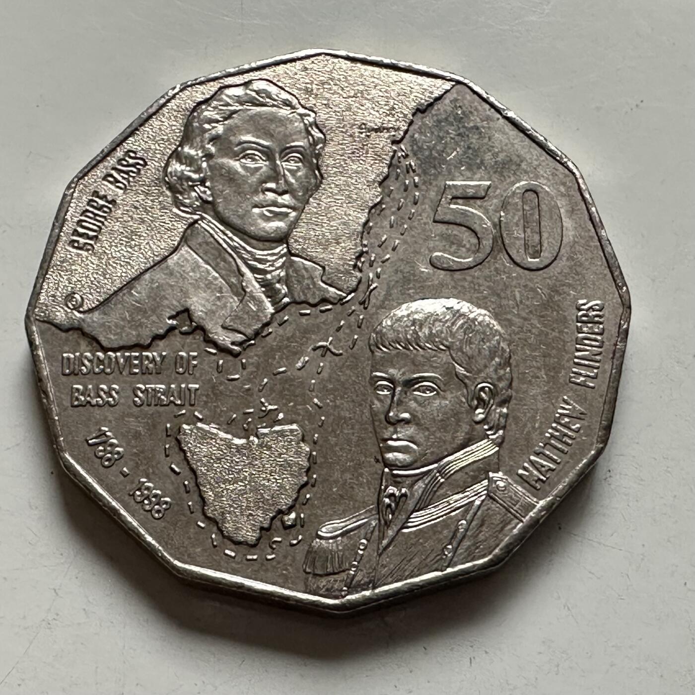 🌹外币初藏🌹🐯2025年第136场  每周二四六晚8️⃣点 接代拍 澳大利亚1998年五十分纪念币  b