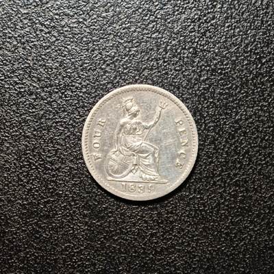 【德藏】世界币章拍卖第156期（拍品征集中~欢迎藏友联系） - 1839年 英国4便士银币 好品相 直径约：16.3mm；重约：1.8g
