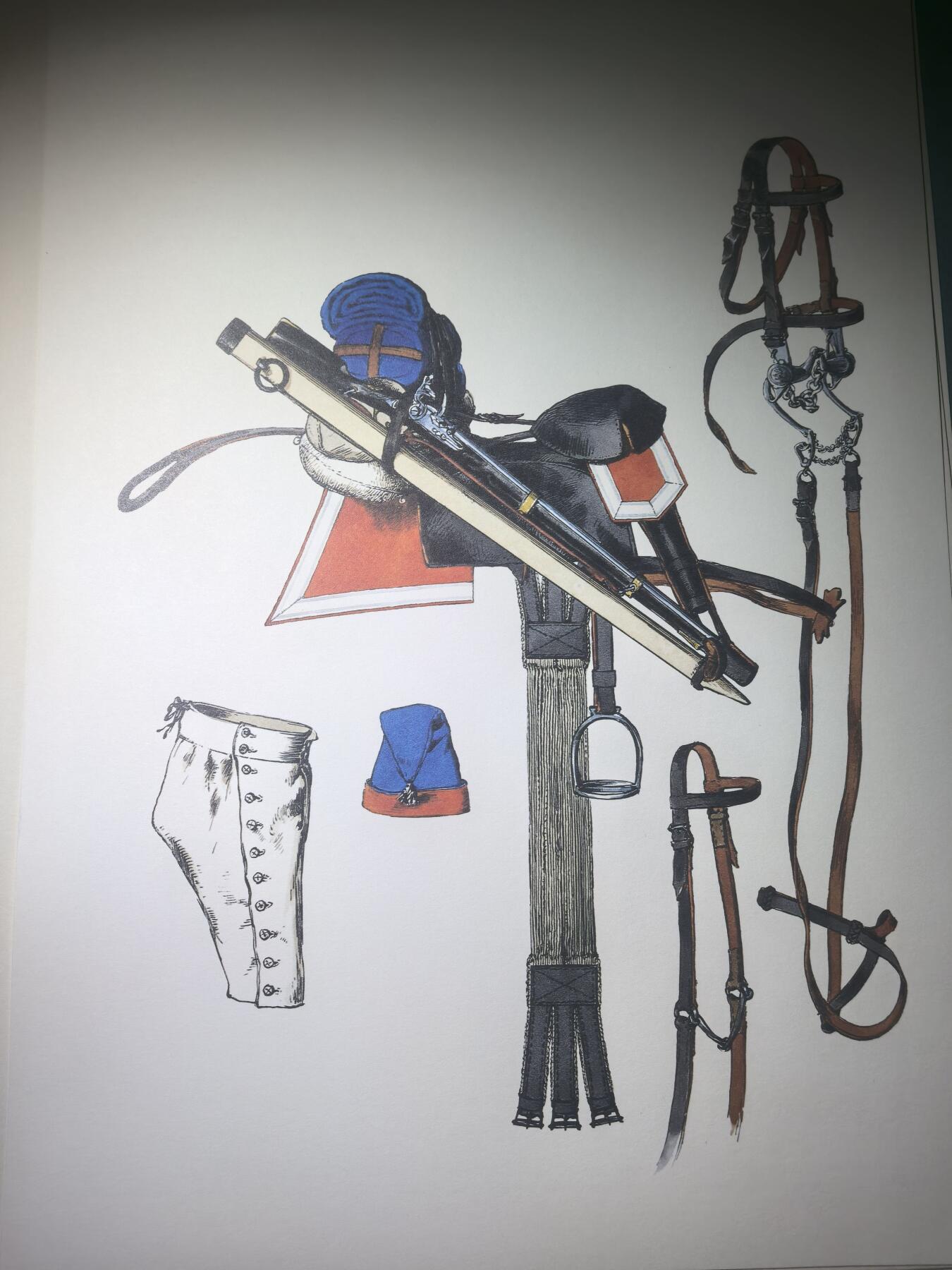 盛世勋华——号角文化勋章邮票专场拍卖第291期 大尺寸手绘图卡 普鲁士王国第10龙骑兵团装备 大A4尺寸 翻印自1851年出版《腓特烈大帝的军队》一书