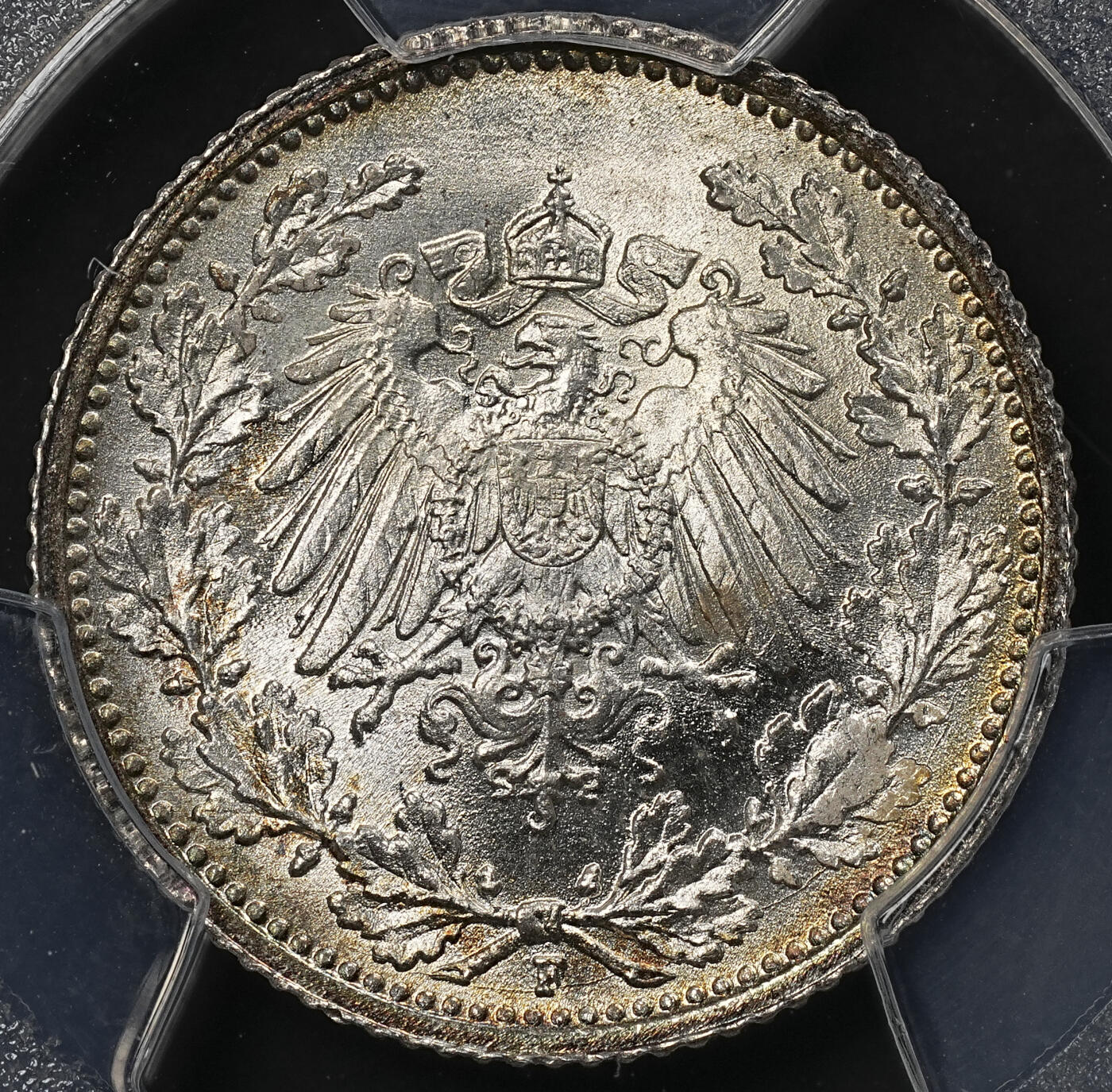 修遠堂世界钱币第九十六期 PCGS MS67 1915年德国1/2马克银币 F厂铭