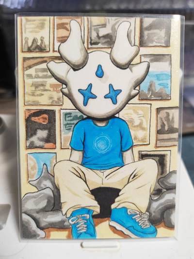 阳大大卡牌拍卖第85期（持续收拍品，周六晚上九点截拍，进群福利早知道） - 【手绘卡】知名画师 沉墨 羊头人