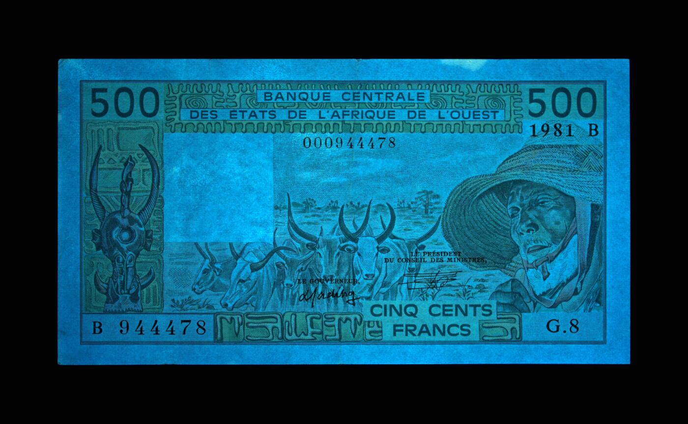 12.5纸币专场 Pick#206Bb 1981 500 Francs 53 EPQ