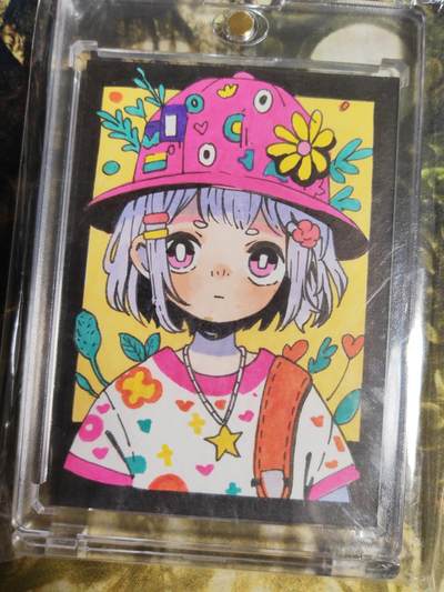 阳大大卡牌拍卖第85期（持续收拍品，周六晚上九点截拍，进群福利早知道） - 【手绘卡】国潮来袭 手绘卡系列 帽子女孩