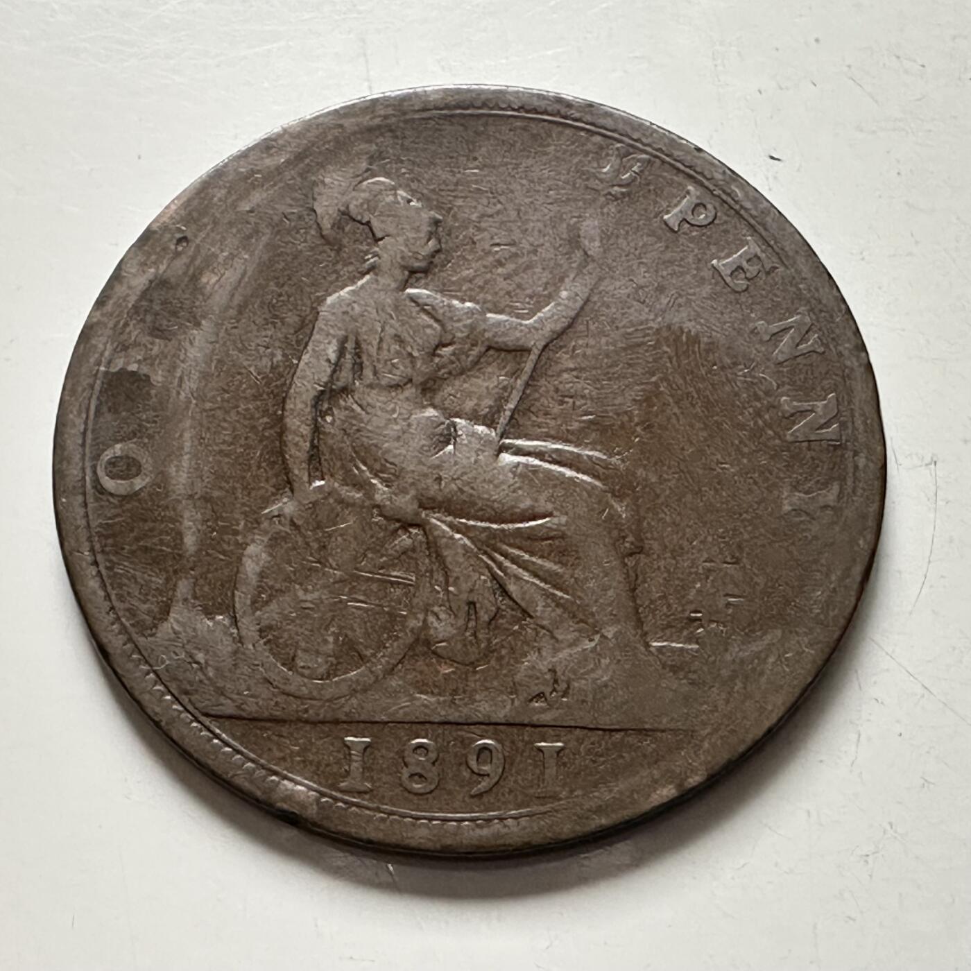 🌹外币初藏🌹🐯2025年第136场  每周二四六晚8️⃣点 接代拍 英国1891年维多利亚一便士