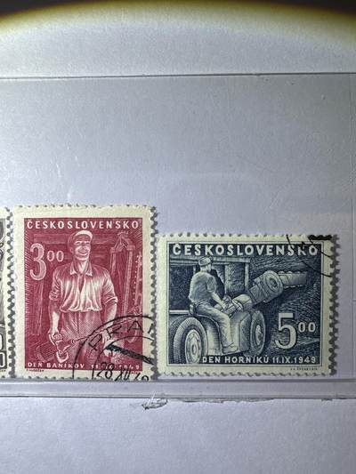12.26邮票专场 捷克斯洛伐克1949年4枚
