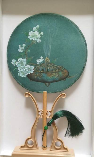 工笔画绢扇 - 工笔画绢扇