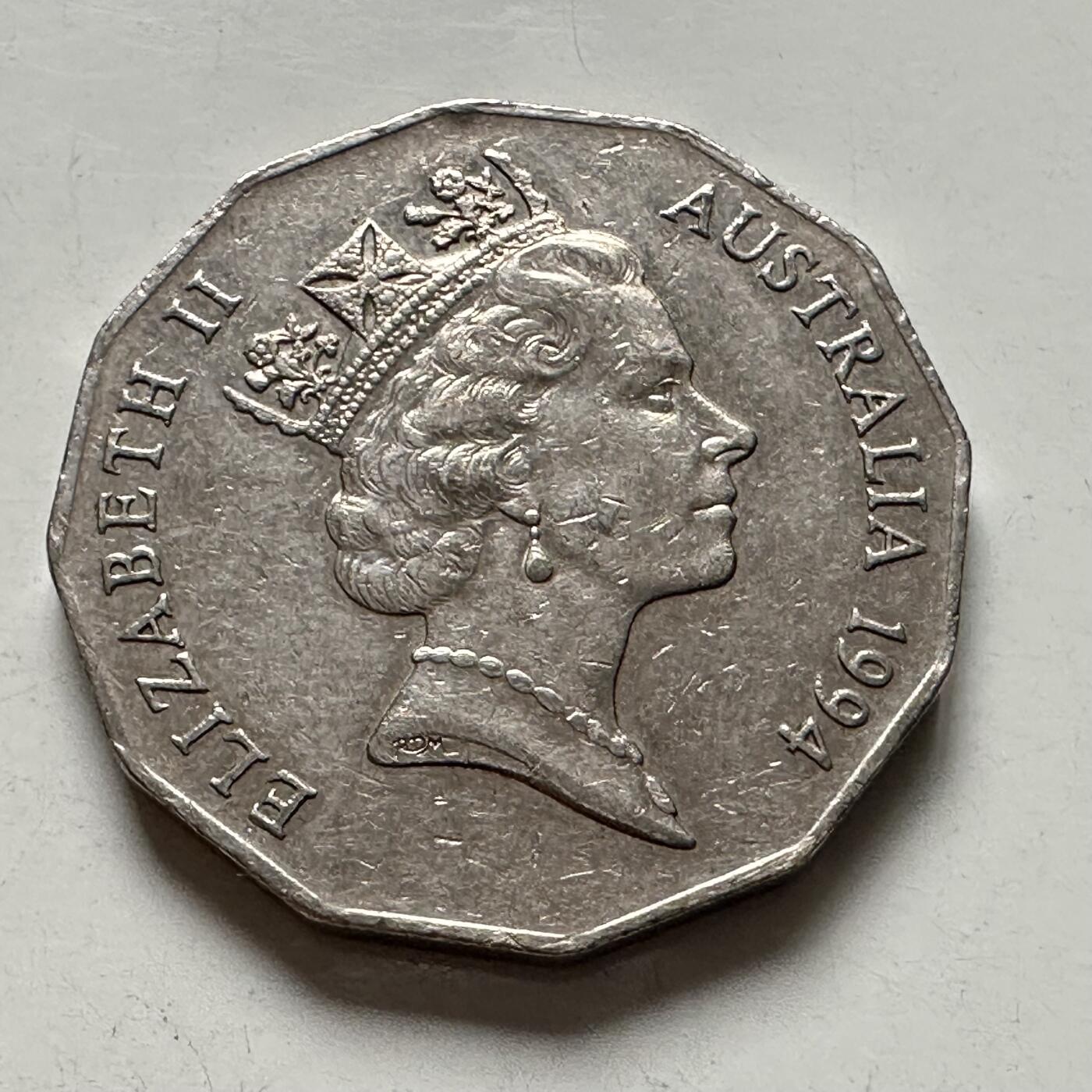 🌹外币初藏🌹🐯2025年第136场  每周二四六晚8️⃣点 接代拍 澳大利亚1994年国际家庭年50便士纪念币 c