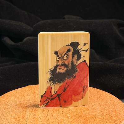 听雨轩（34）天然彩绘实心玉竹牌专场 - 实心玉竹牌 钟馗  4*6cm