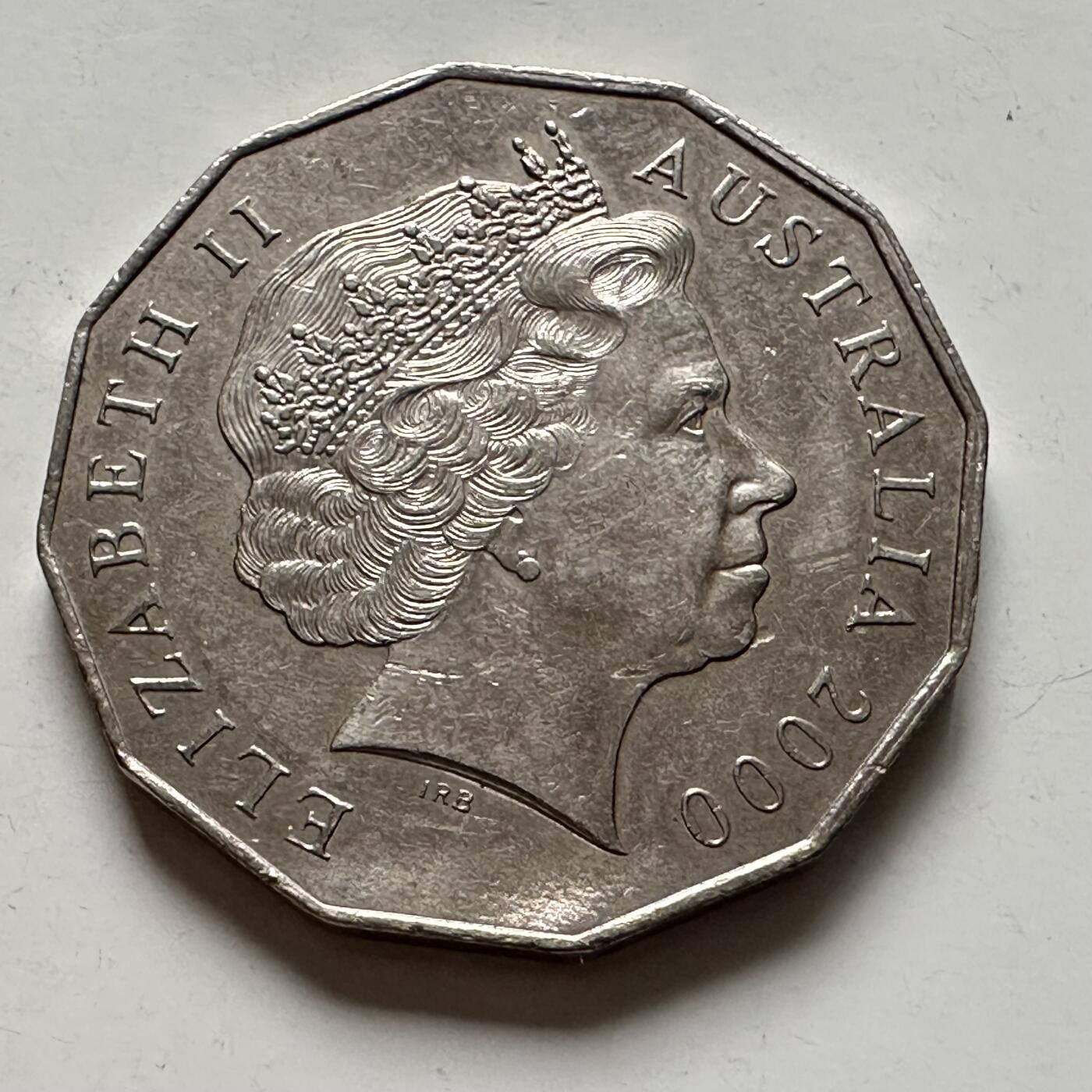 🌹外币初藏🌹🐯2025年第136场  每周二四六晚8️⃣点 接代拍 澳大利亚2000千禧年五十分纪念币 h