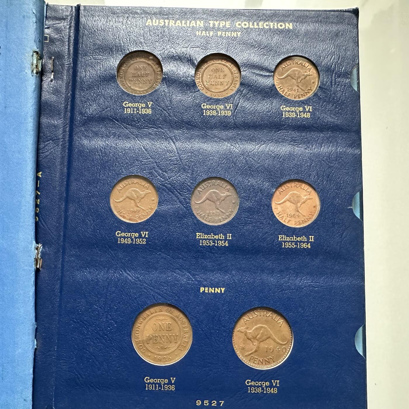 🌹外币初藏🌹🐯2025年第136场  每周二四六晚8️⃣点 接代拍 澳大利亚铜币套币定位册 共17枚含66年50分银币