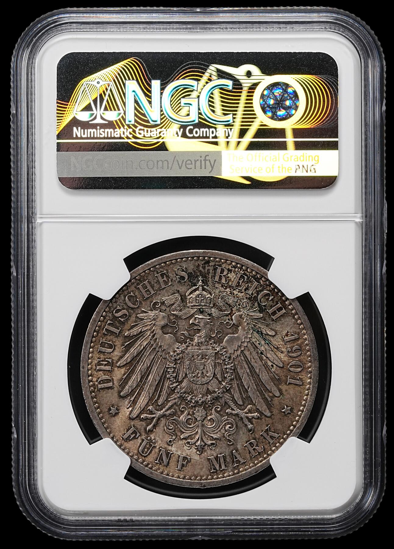 修遠堂世界钱币第九十六期 NGC MS62 1901年普鲁士建国200周年5马克大银币 重包浆