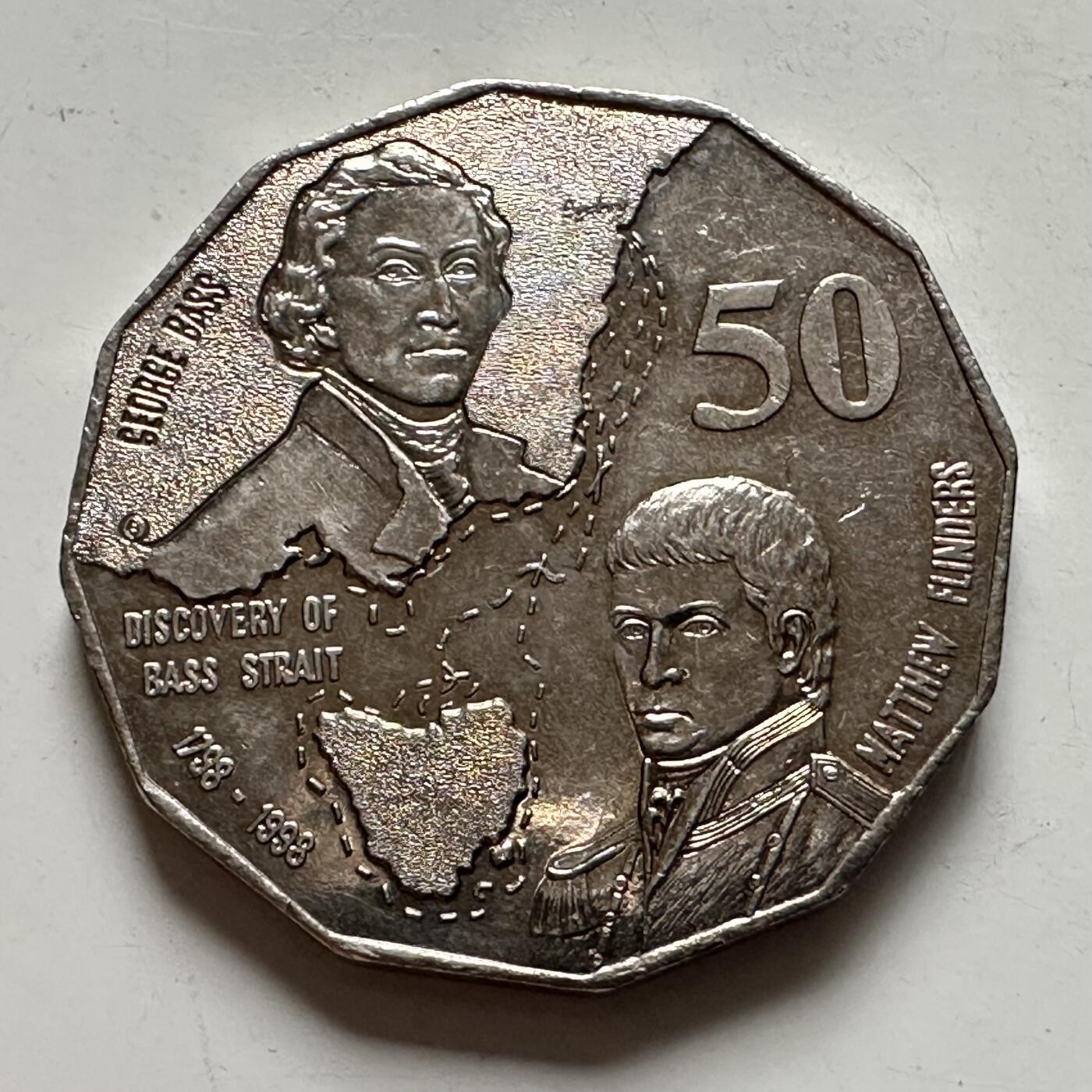 🌹外币初藏🌹🐯2025年第136场  每周二四六晚8️⃣点 接代拍 澳大利亚1998年五十分纪念币 f