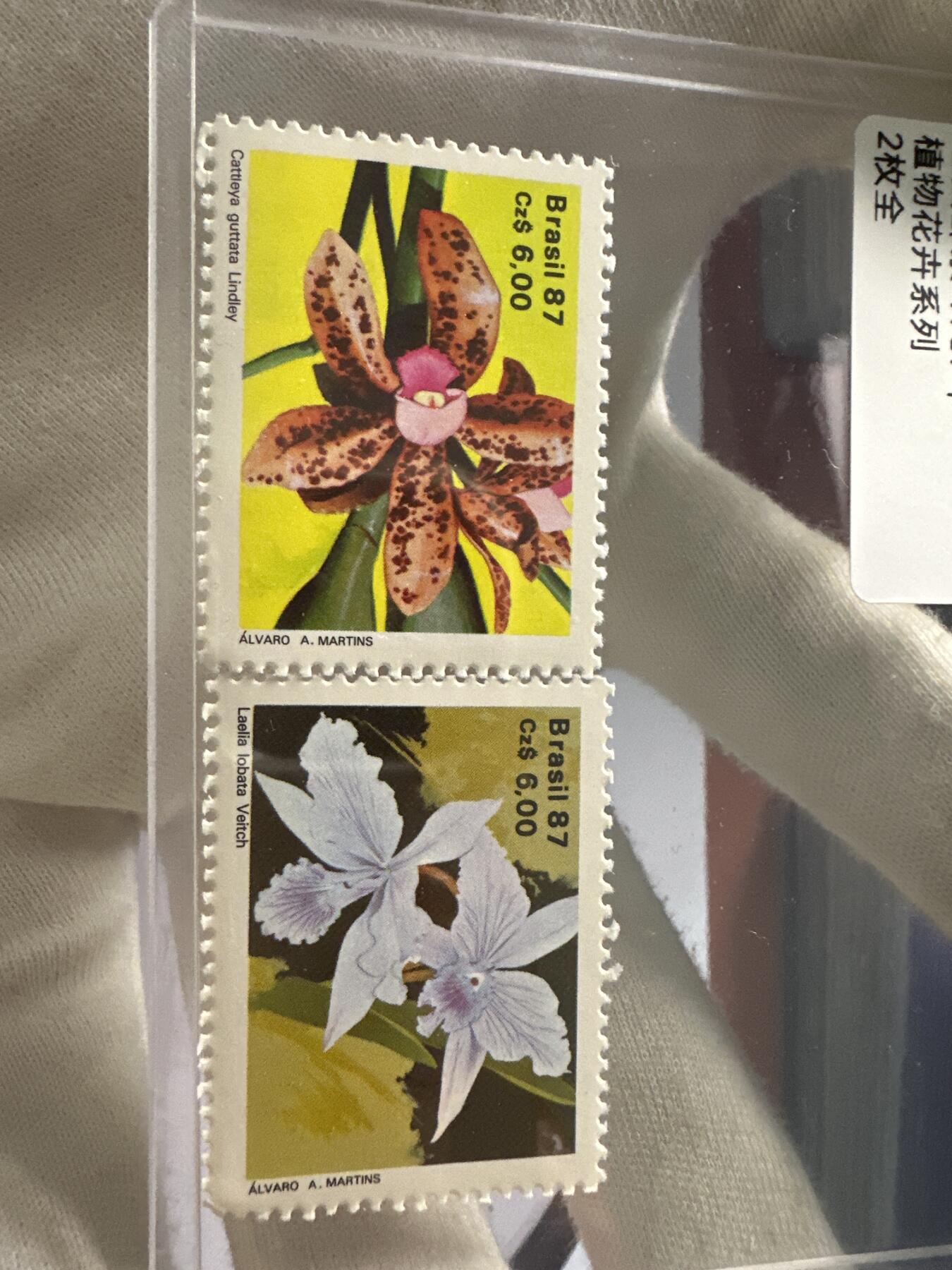 12.6邮票专场 巴西1987年植物花卉系列2枚全