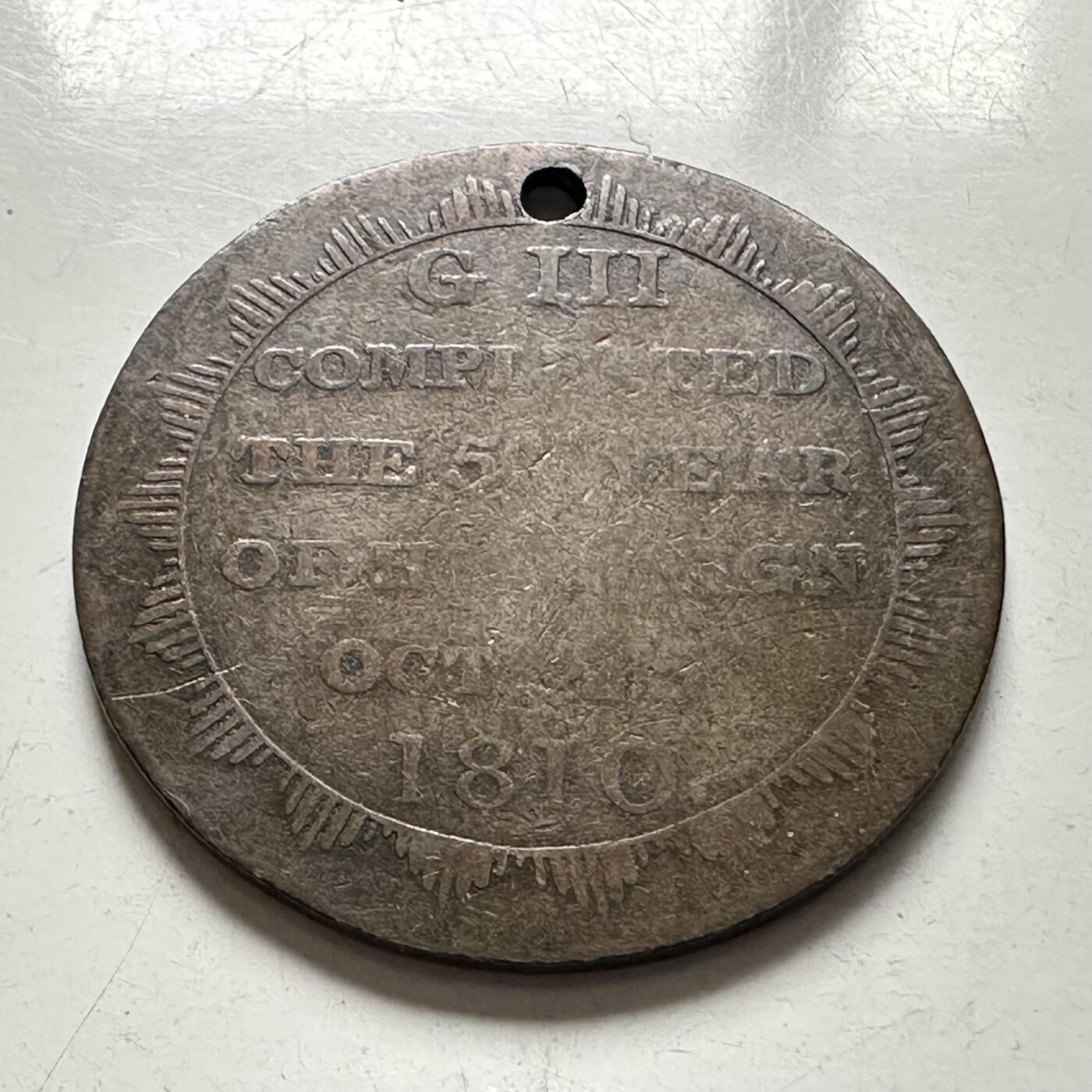 🌹外币初藏🌹🐯2025年第136场  每周二四六晚8️⃣点 接代拍 英国1810年乔治三世登基50周年纪念章 铜章24.5毫米