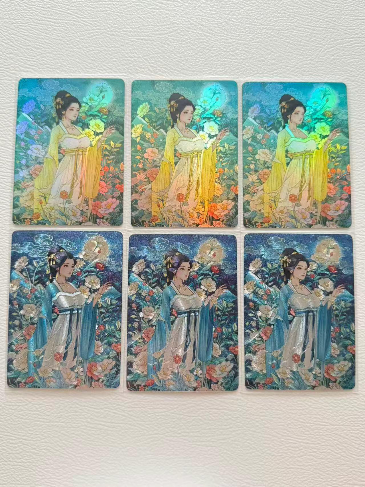 第十五期 小花瓣 2025中秋节日卡 粗闪+异色彩闪 3宫一套 小安&老肥阳