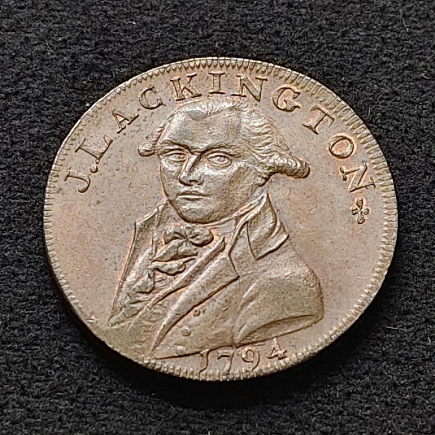 【全场包邮】纯粹捡漏拍484场（免费代拍第21场） 【代币】英国拉金顿1794年艾伦平价书店半便士代币