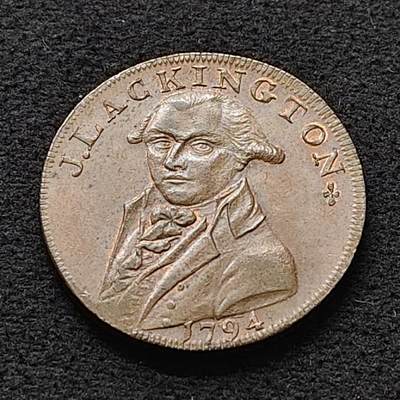 【全场包邮】纯粹捡漏拍484场（免费代拍第21场） - 【代币】英国拉金顿1794年艾伦平价书店半便士代币