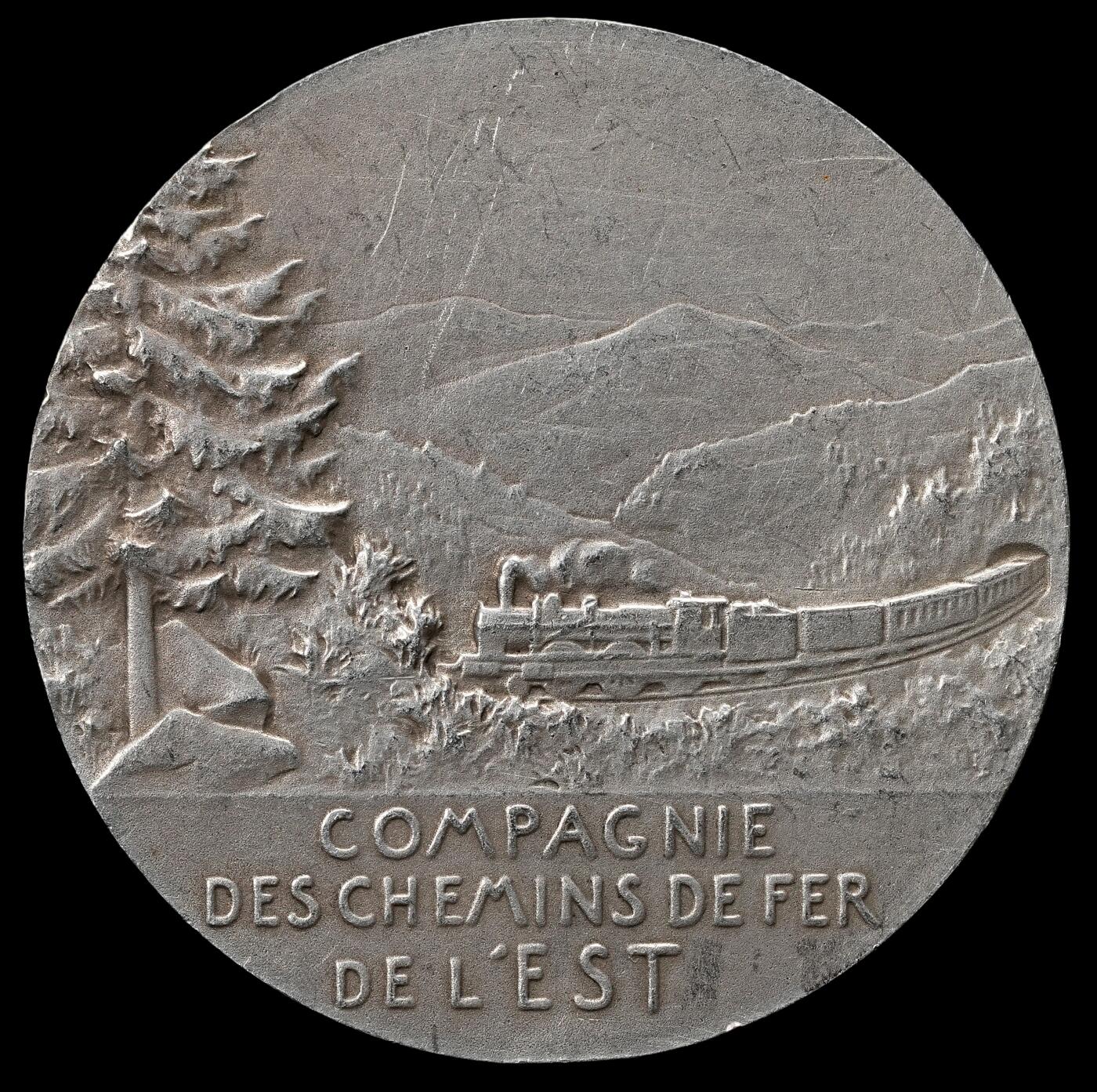 修遠堂世界钱币第九十六期 20世纪初法国-东部铁路公司纪念银章  41 mm-37.25 g  边小磕碰