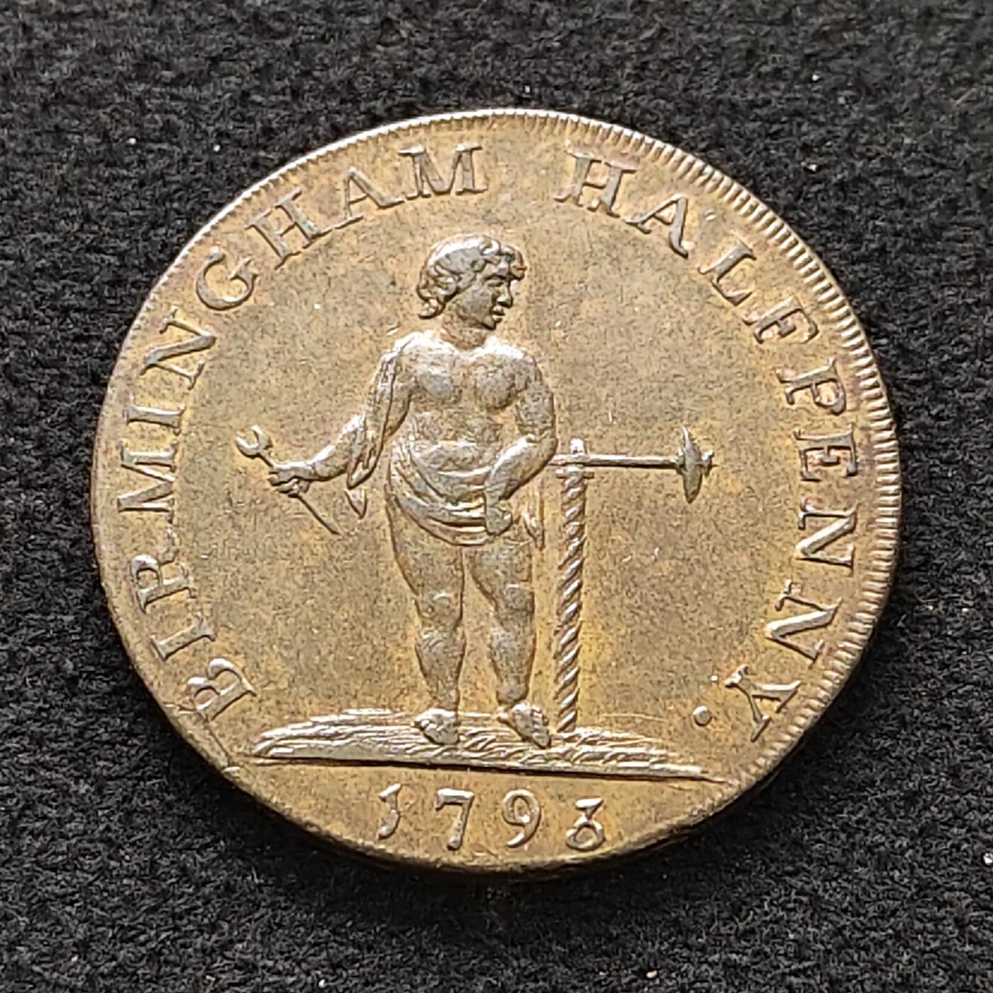 【全场包邮】纯粹捡漏拍484场（免费代拍第21场） 【代币】英国伯明翰1793年1/2便士铜币 UNC