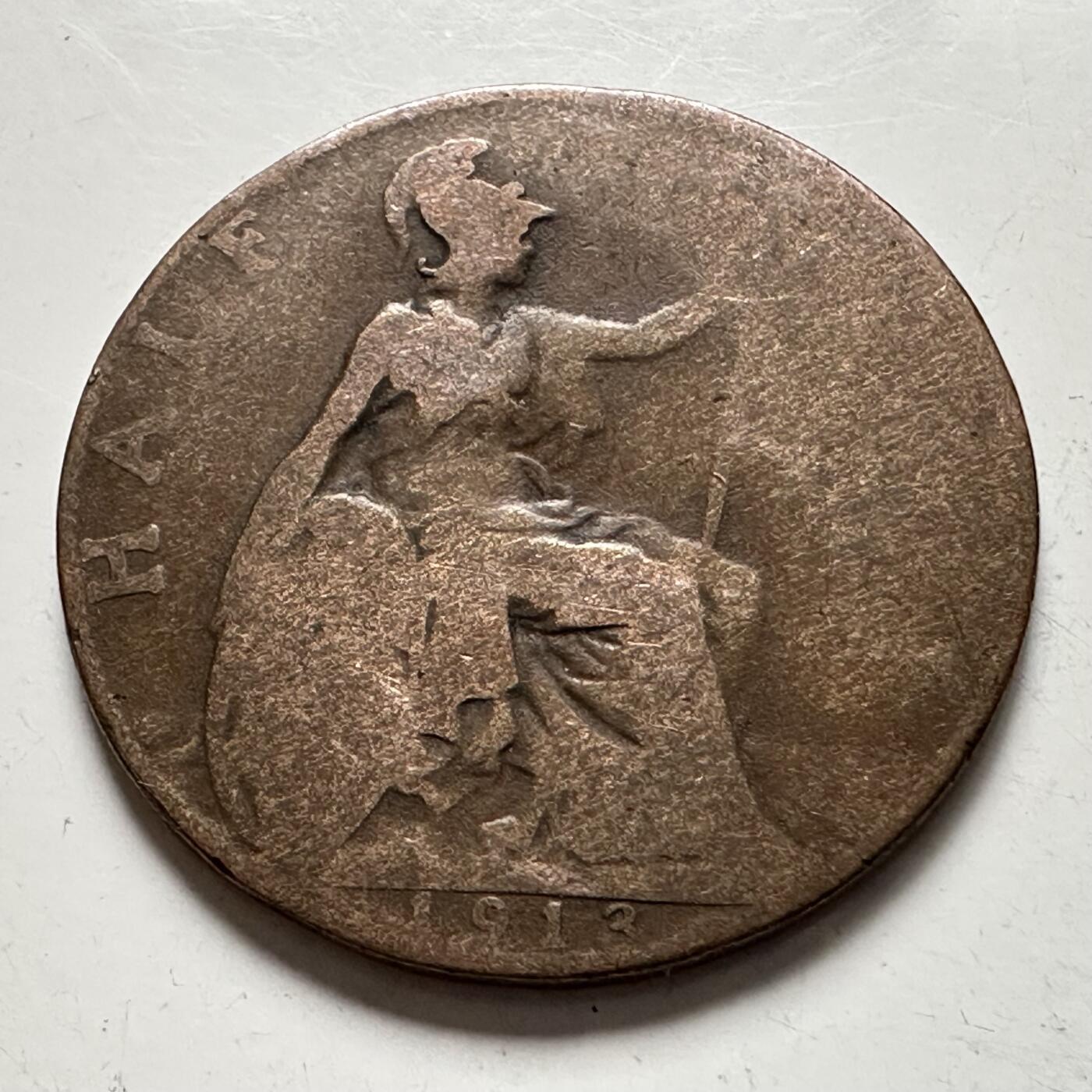 🌹外币初藏🌹🐯2025年第136场  每周二四六晚8️⃣点 接代拍 英国1913年1/2便士