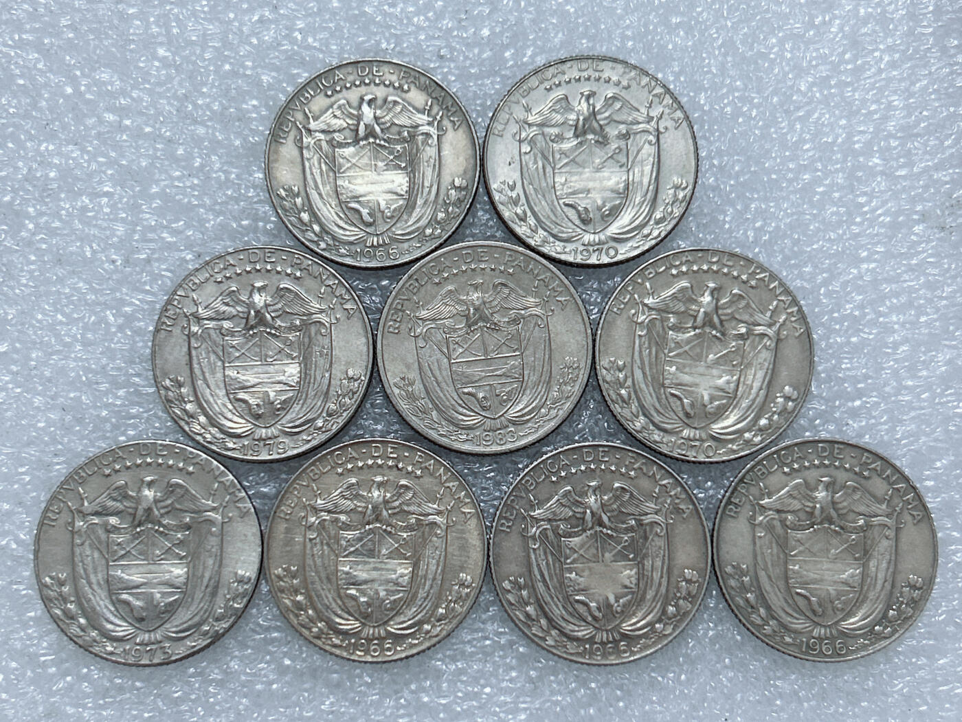 第一海外回流一元起拍收藏 散集专场  第275期 巴拿马1/4巴波亚硬币 9枚