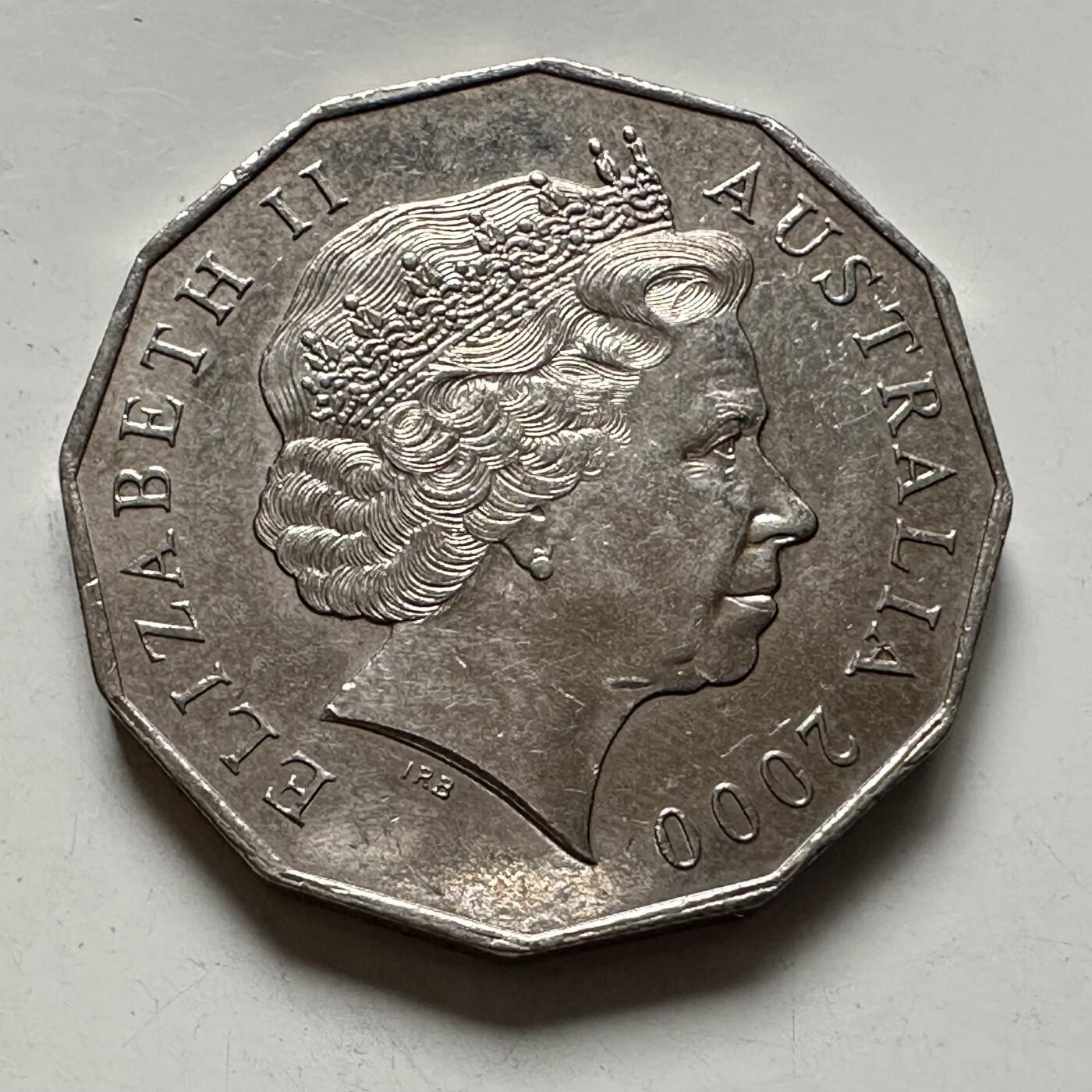 🌹外币初藏🌹🐯2025年第136场  每周二四六晚8️⃣点 接代拍 澳大利亚2000千禧年五十分纪念币 d