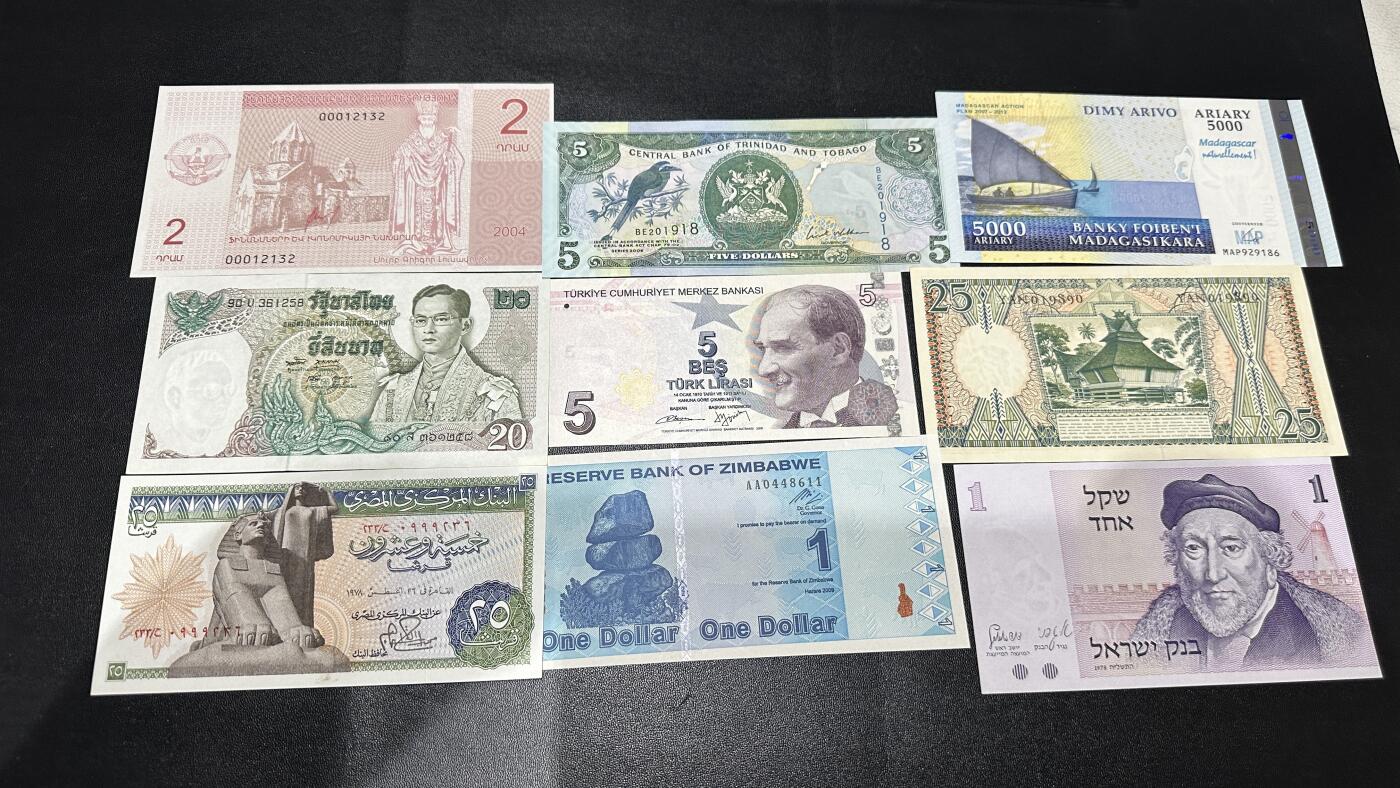 《外钞收藏家》第五百九十一期（畅拍场）（本平台长期征集拍品、欢迎藏友们联系合作） 9张精美纸币 全新 有2张不绝