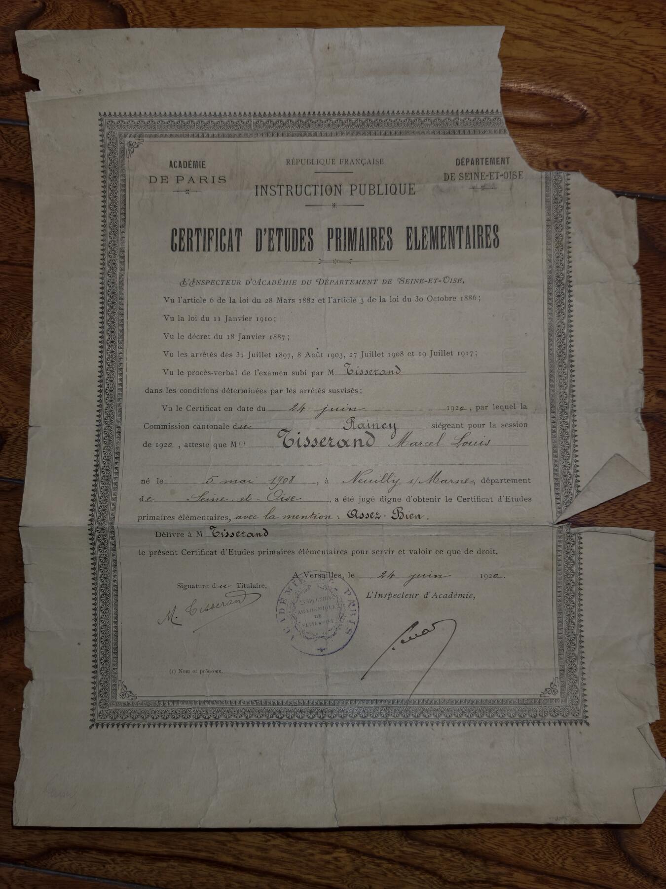 凯旋世界勋赏（第20期）（欢迎送拍）（对拍品有疑问请询问客服，不接受到手刀，出价默认拍品品相。请认真阅读拍卖规则！出价默认已认可！）（收到货请录制开箱视频，无视频概不处理问题。） 19世纪末的初等教育毕业证书