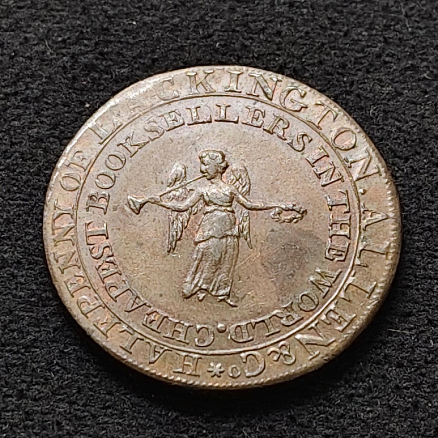 【全场包邮】纯粹捡漏拍484场（免费代拍第21场） 【代币】英国拉金顿1794年艾伦平价书店半便士代币