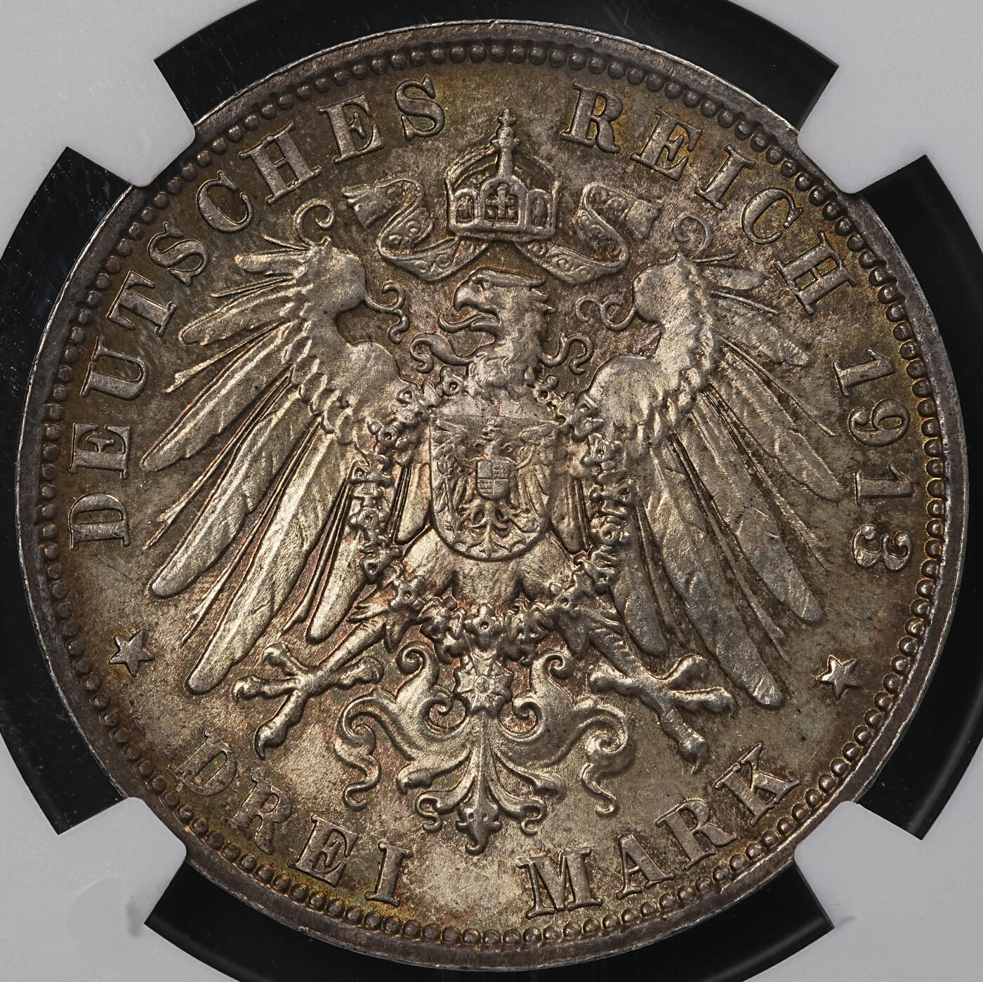 修遠堂世界钱币第九十六期 NGC MS64 1913年萨克森-莱比锡战役百年纪念3马克银币