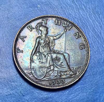 外国优质老铜币银币，周六九点倒数截拍，满百包邮，可寄存半年，喜欢朋友微信扫描二维码可直接参拍 - 英国1933年发新