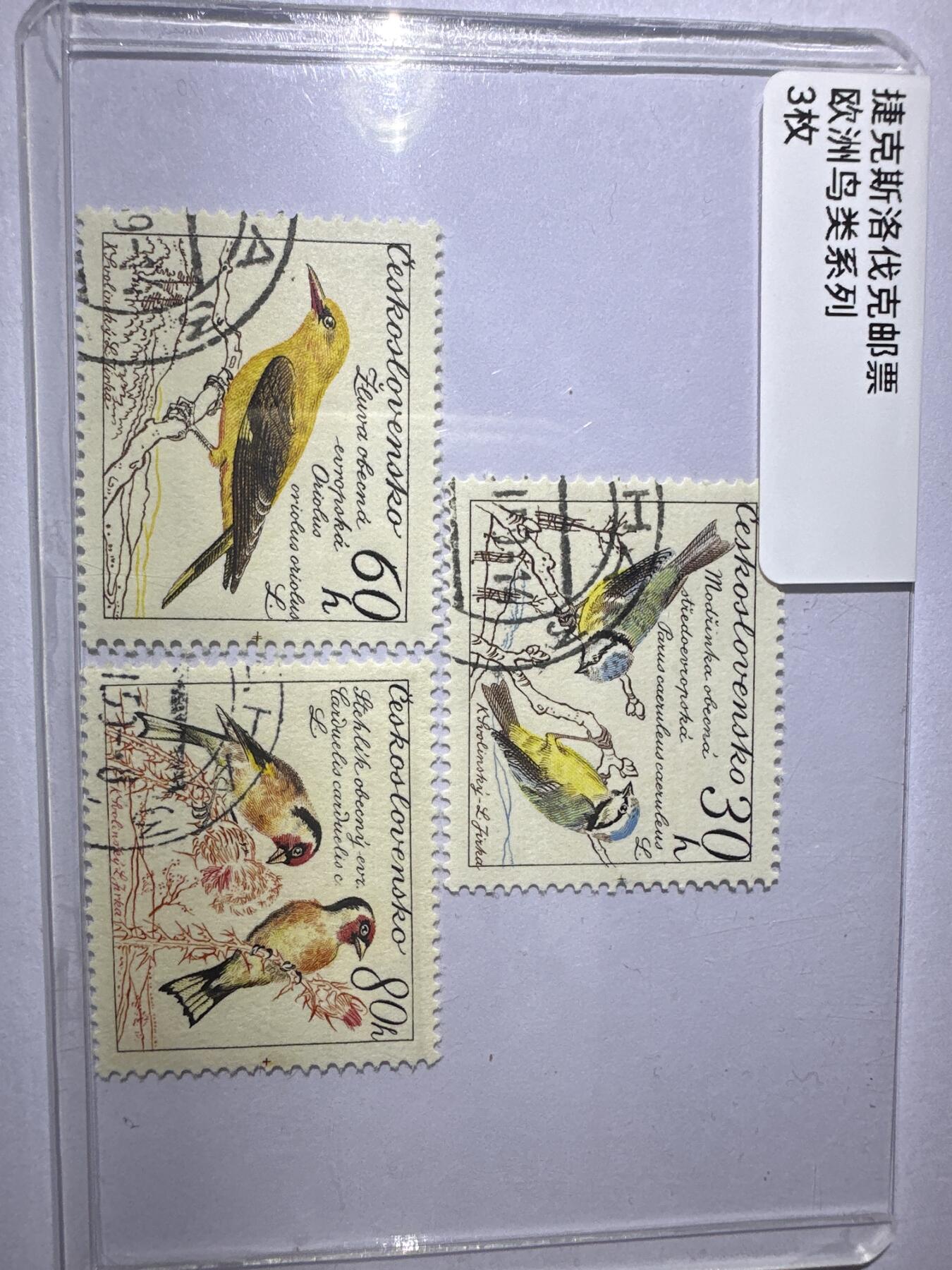 12.6邮票专场 捷克斯洛伐克欧洲鸟类系列3枚