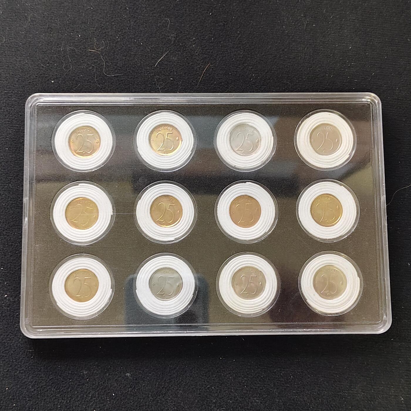 【全场包邮】纯粹捡漏拍482场（免费代拍第19场）-币封+套装+富兰克林（注意佣金） 【盒装套币】比利时1964-1975年不同年份25分12枚一盒