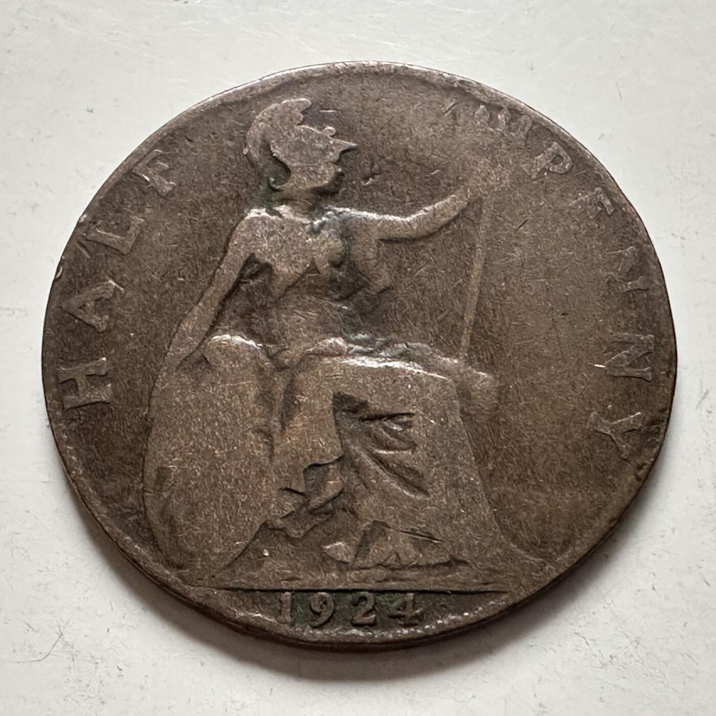 🌹外币初藏🌹🐯2025年第136场  每周二四六晚8️⃣点 接代拍 英国1924年1/2便士