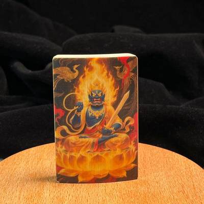 听雨轩（34）天然彩绘实心玉竹牌专场 - 实心玉竹牌   不动明王 4*6cm