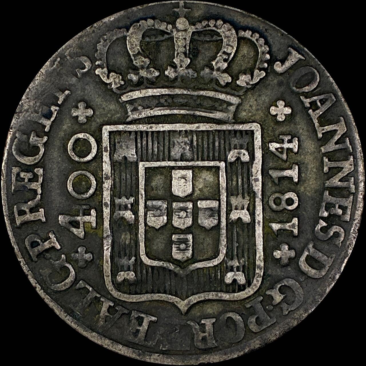 【雨安】【直播拍卖】【世界币章118期-裸币】2025-12-05 周五 19:30 保真 [裸币各国] Portugal 葡萄牙 400里斯 KM#0331 (1802-1816) 若昂摄政王 1814年